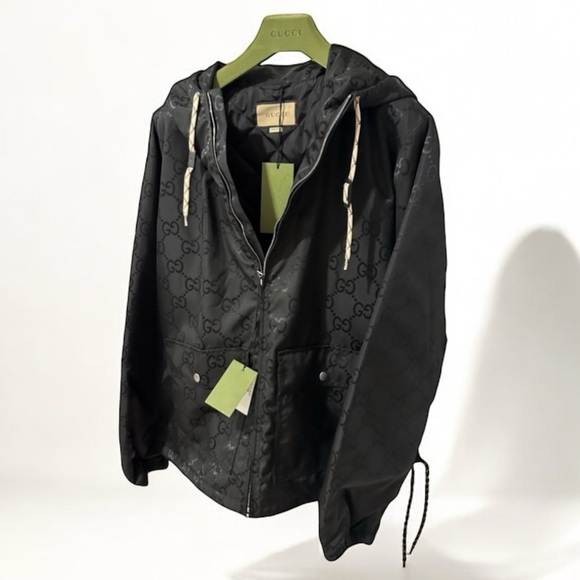 NWT Gucci Off The Grid hooded jacket size 50 Black on Black - Picture 1 of 13